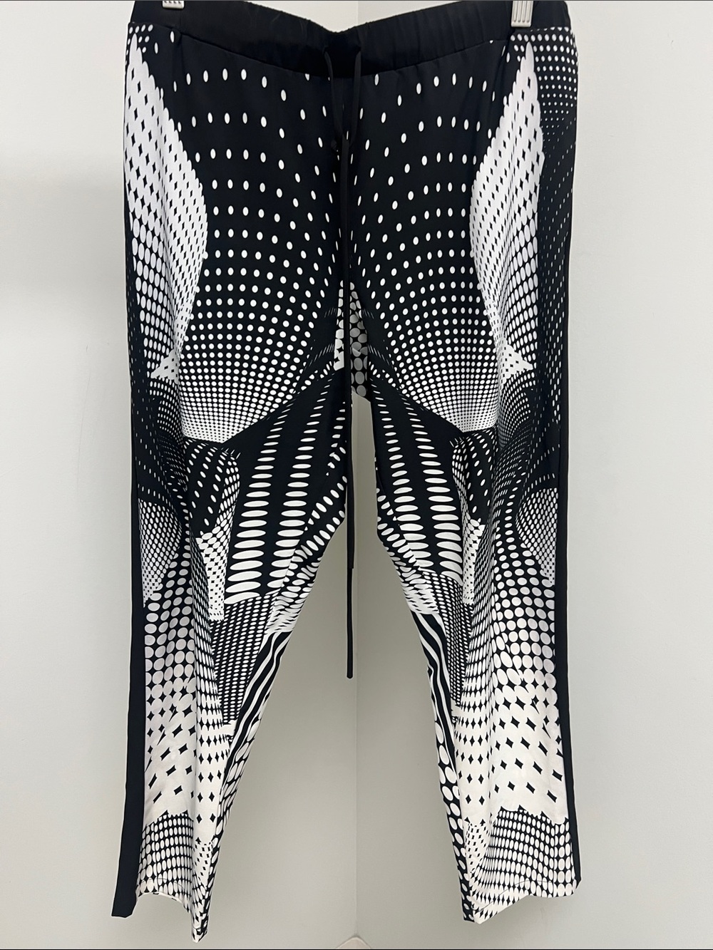 Clover Canyon Black & White Optical Dot-Pattern Joggers